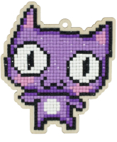 Набор алмазной вышивки Wizardi Фиолетовый котик / WWP363 - 