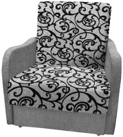 Кресло-кровать Асмана Виктория-1 (рогожка завиток черный/рогожка серый) - 