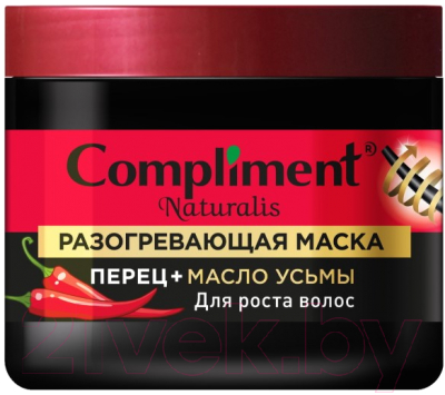 Маска для волос Compliment Naturalis Перец+Масло усьмы Разогревающая Для роста волос  (500мл)
