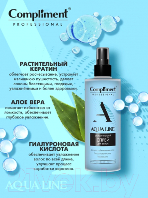 Спрей для волос Compliment Professional Aqua Line Увлажняющий (250мл)