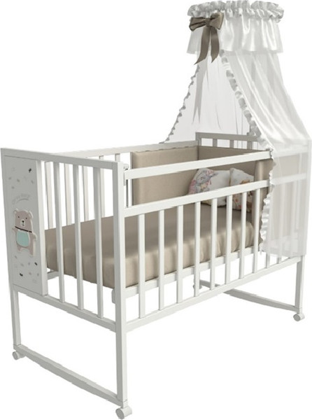 Детская кроватка VDK Mini Loft 3D Oh My Bear колесо-качалка