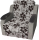 Кресло-кровать Асмана Виктория с декором (рогожка цветок крупный коричневый/рогожка беж) - 