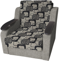 Кресло-кровать Асмана Виктория с декором (рогожка кубики коричневые/рогожка беж) - 