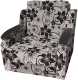 Кресло-кровать Асмана Виктория с декором (рогожка цветок крупный коричневый) - 