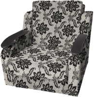 Кресло-кровать Асмана Виктория с декором (рогожка вензель коричневый) - 