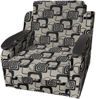 Кресло-кровать Асмана Виктория с декором (рогожка кубики коричневые) - 