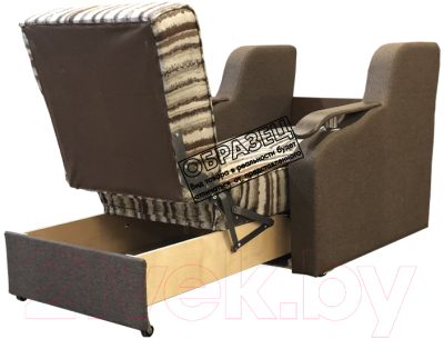 Кресло-кровать Асмана Виктория с декором (рогожка вензель коричневый)