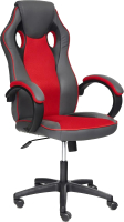 Кресло геймерское Tetchair Racer Gt кожзам/ткань (металлик/красный) - 