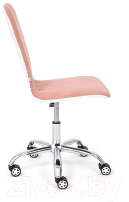 Кресло офисное Tetchair Rio флок/кожзам (розовый/белый)