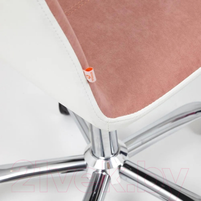 Кресло офисное Tetchair Rio флок/кожзам (розовый/белый)