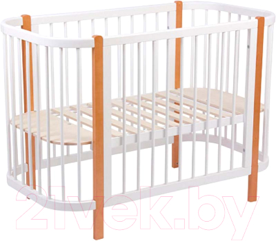 Детская кровать-трансформер Polini Kids Simple 350 / 0003126-11 (белый/бук)