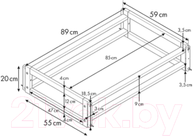 Детская кровать-трансформер Polini Kids Simple 350 / 0003126-17 (белый/натуральный)