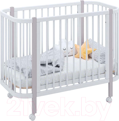 Детская кровать-трансформер Polini Kids Simple 350 / 0003126-16 (белый/серый)