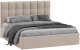 Двуспальная кровать ТриЯ Эмбер универсальный тип 1 с ПМ 160x200 (велюр мокко светлый) - 