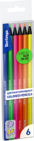 Набор цветных карандашей Berlingo SuperSoft Fluo / SSF0506 (6 цветов) - 