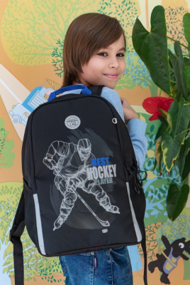 Школьный рюкзак Grizzly RB-251-7 (черный/синий)