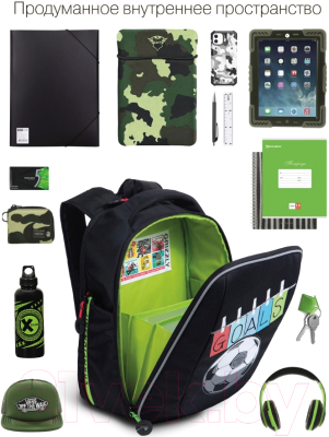 Школьный рюкзак Grizzly RAf-293-8 (черный)