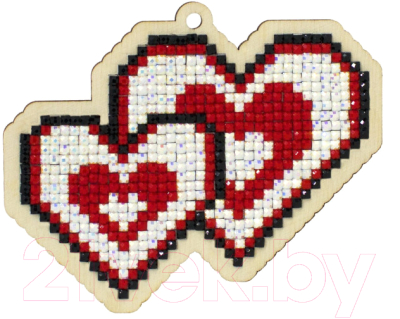 Набор алмазной вышивки Wizardi Любящие Сердца / WWP434