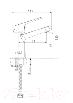 Умывальник со смесителем Cersanit Erica 55 / S-UM-ERI-55-1-W + 63034