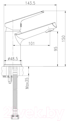 Умывальник со смесителем Cersanit Cameo 45 / 63405 + 63034