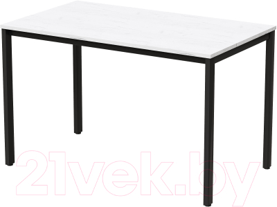 Обеденный стол Millwood Сеул Л 120x70 (дуб белый крафт/металл черный)