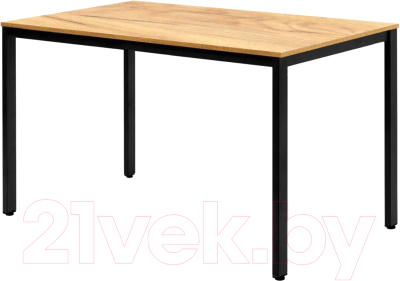 Обеденный стол Millwood Сеул Л 120x70 (дуб золотой крафт/металл черный)