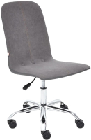 Кресло офисное Tetchair Rio флок/кожзам (серый/металлик) - 