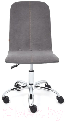 Кресло офисное Tetchair Rio флок/кожзам (серый/металлик)