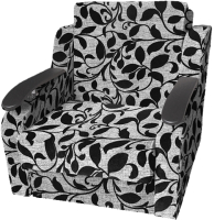 Кресло-кровать Асмана Виктория с декором (рогожка листок черный) - 