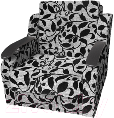 Кресло-кровать Асмана Виктория с декором (рогожка листок черный)