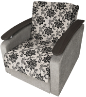 Кресло-кровать Асмана Виктория с декором 2 (рогожка вензель коричневый/рогожка беж) - 