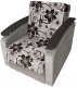 Кресло-кровать Асмана Виктория с декором 2 (рогожка цветок крупный коричневый/рогожка беж) - 