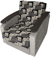 Кресло-кровать Асмана Виктория с декором 2 (рогожка кубики коричневые/рогожка беж) - 