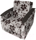 Кресло-кровать Асмана Виктория с декором 2 (рогожка цветок крупный коричневый) - 