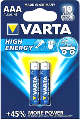 Комплект батареек Varta Energy ААА LR03 2BL / 4008496771226 (2шт)