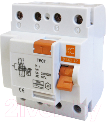 Устройство защитного отключения КС У1-63 4Р 63А/30мА