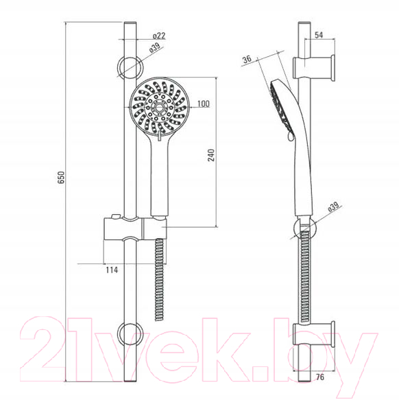 Душевой гарнитур Deante Avis NGV 051K