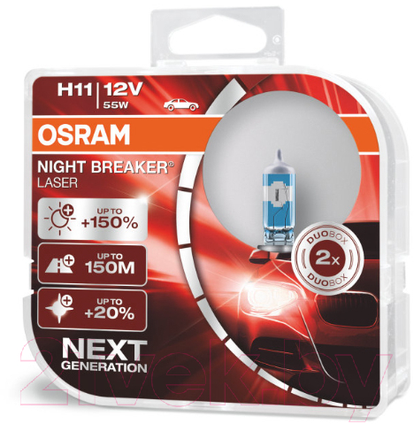 Комплект автомобильных ламп Osram H11 64211NL-HCB