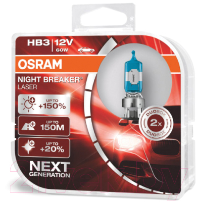 Комплект автомобильных ламп Osram HB3 9005NL-HCB