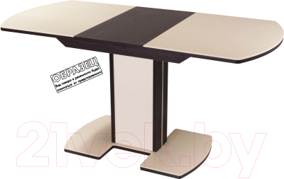 Обеденный стол Домотека Румба ПО 80x120-157 (белый/венге/05)