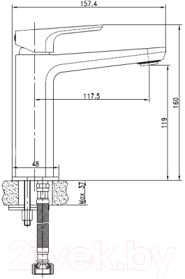 Умывальник со смесителем Cersanit Erica 60 / S-UM-ERI60-1-W + 63063