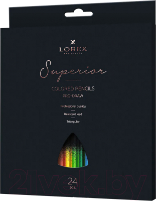 Набор цветных карандашей Lorex Pro-Draw Superior / LXCPPD24-SP (24цв)