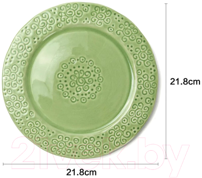 Тарелка столовая обеденная Fissman Lykke 6344 (зеленый)