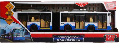 Троллейбус игрушечный Технопарк Городской / TROLLRUB-30PL-BUWH