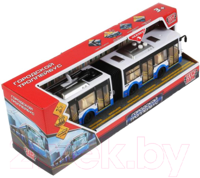 Троллейбус игрушечный Технопарк Городской / TROLLRUB-30PL-BUWH