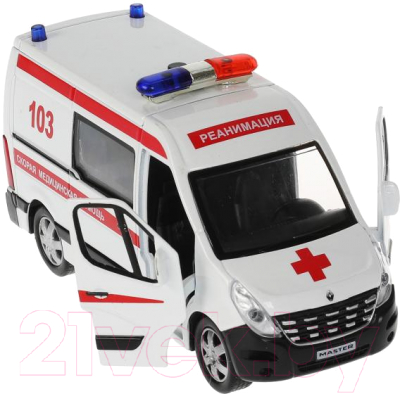 Изображение товара Автомобиль игрушечный Технопарк Renault Master Скорая / MASTER-14SLAMB-STRWH