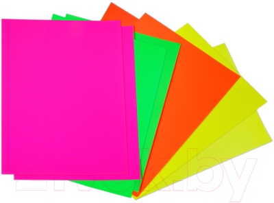 Набор цветной бумаги Каляка-Маляка Флуоресцентная Самоклеящаяся / БФСКМ08 (4цв)