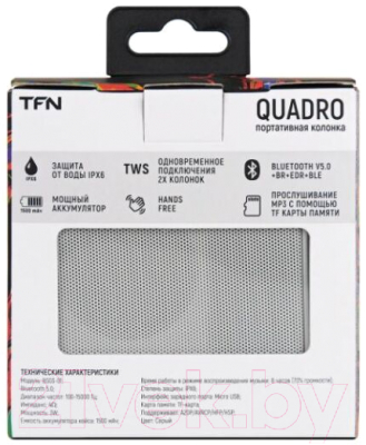 Портативная колонка TFN TWS Quadro / TFN-BS03-01GR (серый)