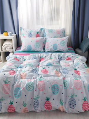 Комплект постельного белья Веселина Pineapple Евро / 70679-1+70521-2 (50х70 )
