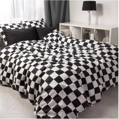 Комплект постельного белья Веселина Харли 70647-1+70648-1 Бязь 120г Евро (50x70, черный)
